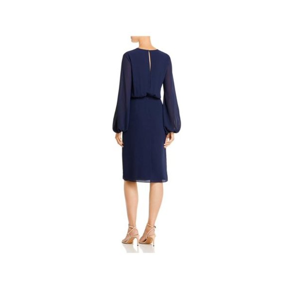 NEW Jay Godfrey Women's Sirio Wrap Front Midi Dress Size 14 Navy - Picture 2 of 6